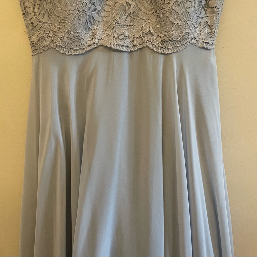 Dessy Collection Powder Blue/Grey Lace Bodice Dress – Size 2 EUC - Picture 7 of 16
